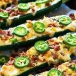 Jalapeno Popper Zucchini Boats