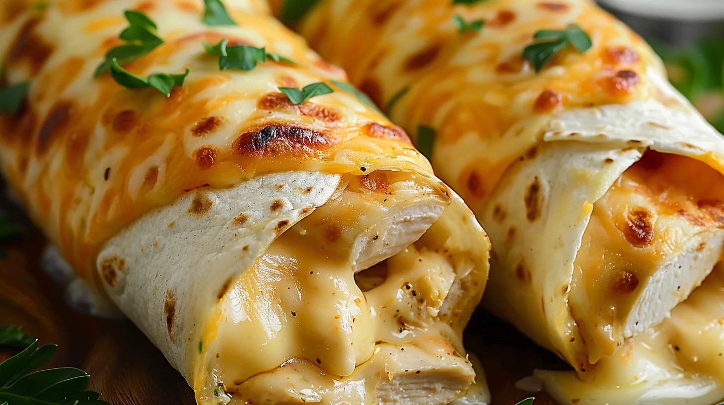 Keto Cheesy Garlic Chicken Wraps