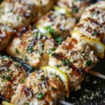 Keto Diet Chicken Skewers With Garlic and Parmesan