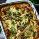 Keto Garlic Mushroom Chicken Casserole