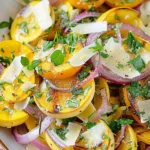 Lemon Parmesan Marinated Summer Squash Salad