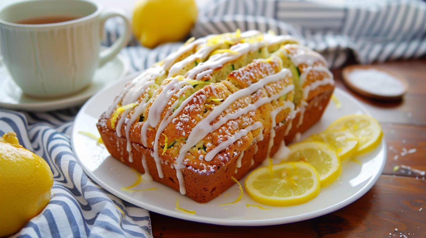 Lemon Zucchini Loaf With Tangy Glaze