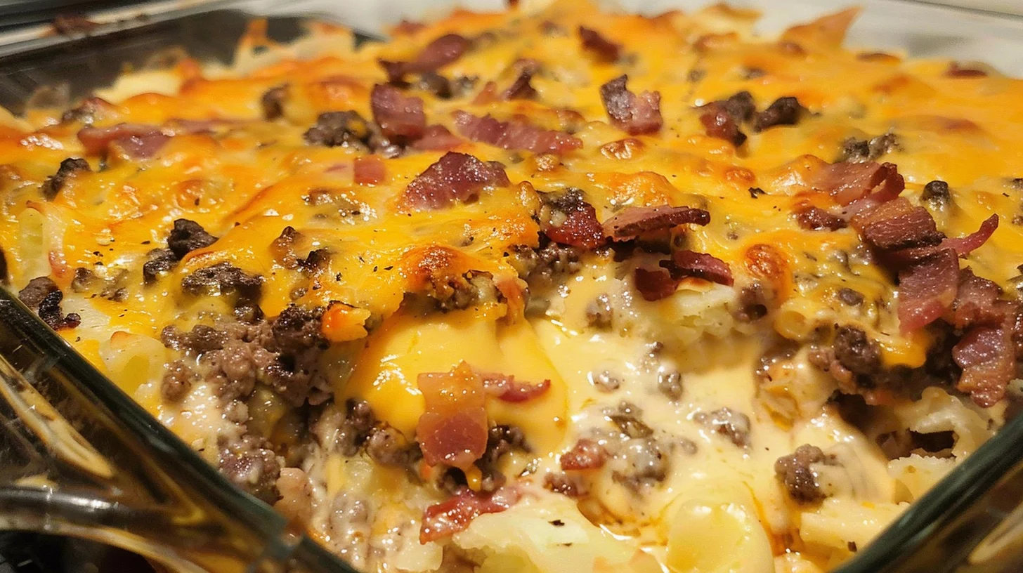 Low Carb Bacon and Cheeseburger Casserole