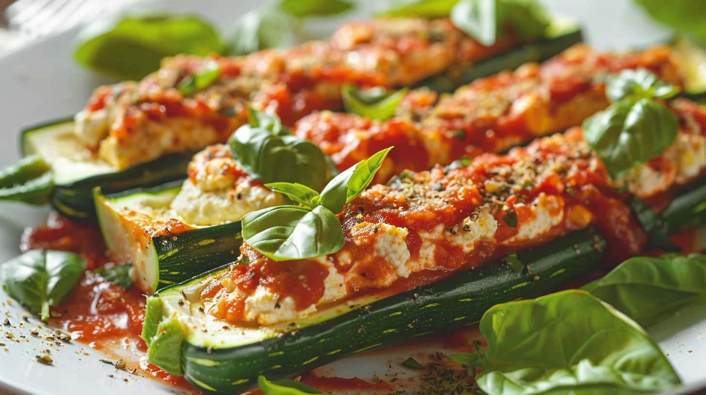 Low Carb Ricotta Stuffed Zucchini