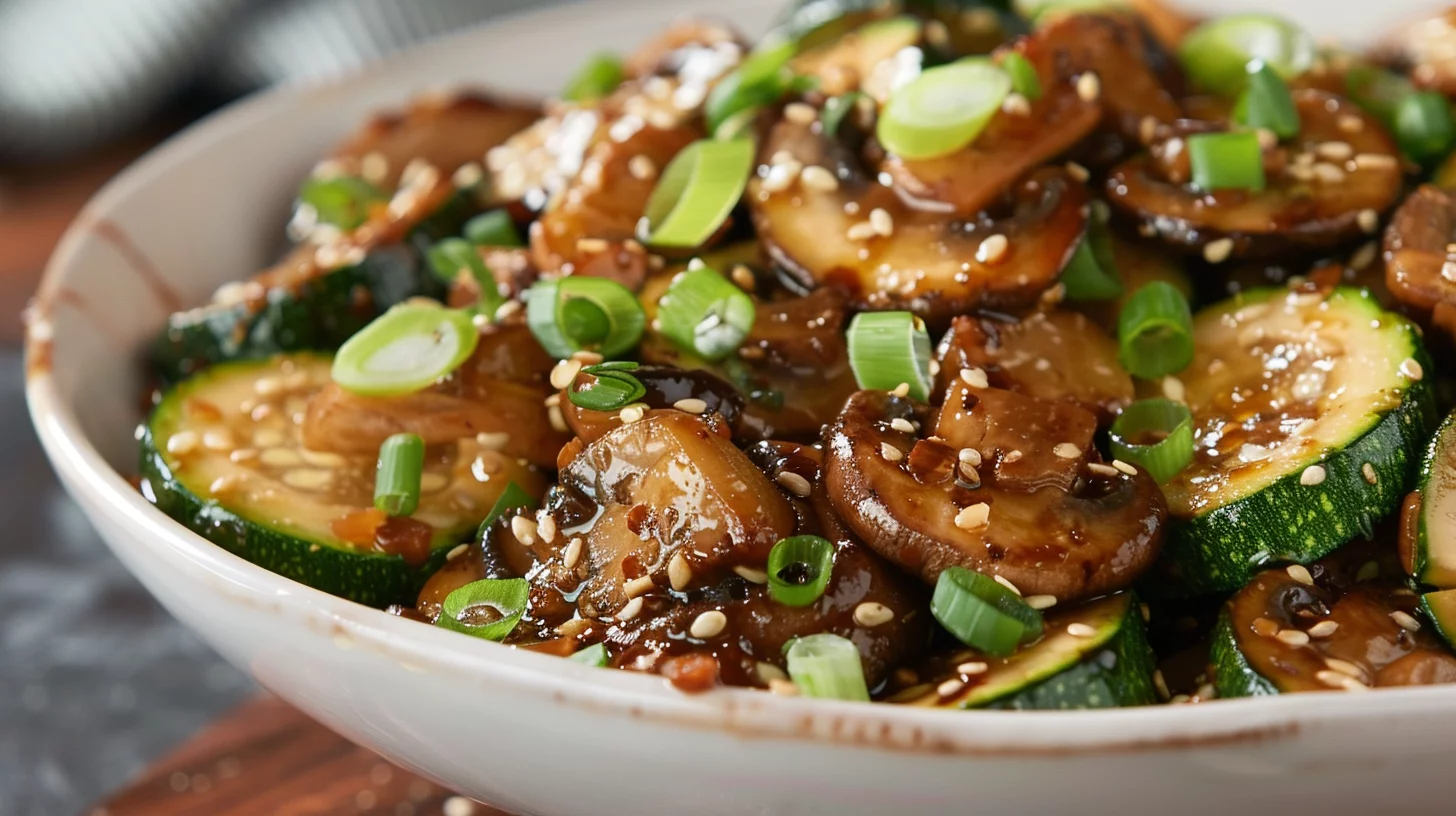Low Carb Stir Fry Zucchini With Mushrooms and Onions
