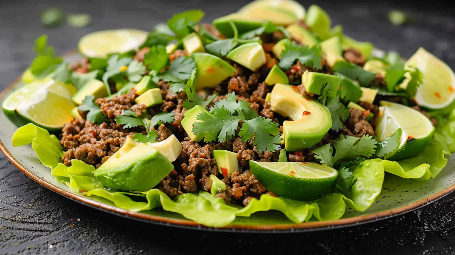 Mexican Ground Beef Lettuce Wraps
