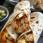 Ooey Gooey Cheesy Garlic Chicken Wraps