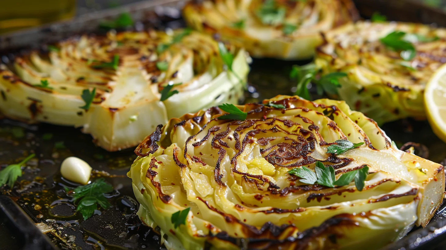 Oven Roasted Garlic Cabbage Steaks