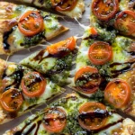 Pesto Caprese Puff Pastry Pizza
