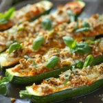 Ricotta Stuffed Zucchini Boats With Basil Marinara