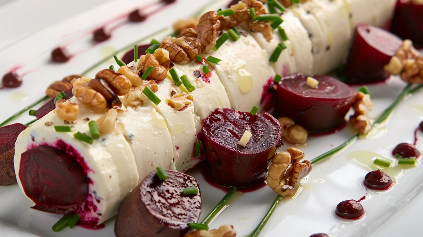 Roasted Beet and Goat Cheese Log