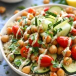 Roasted Zucchini and Chickpea Bowl With Lemon Tahini