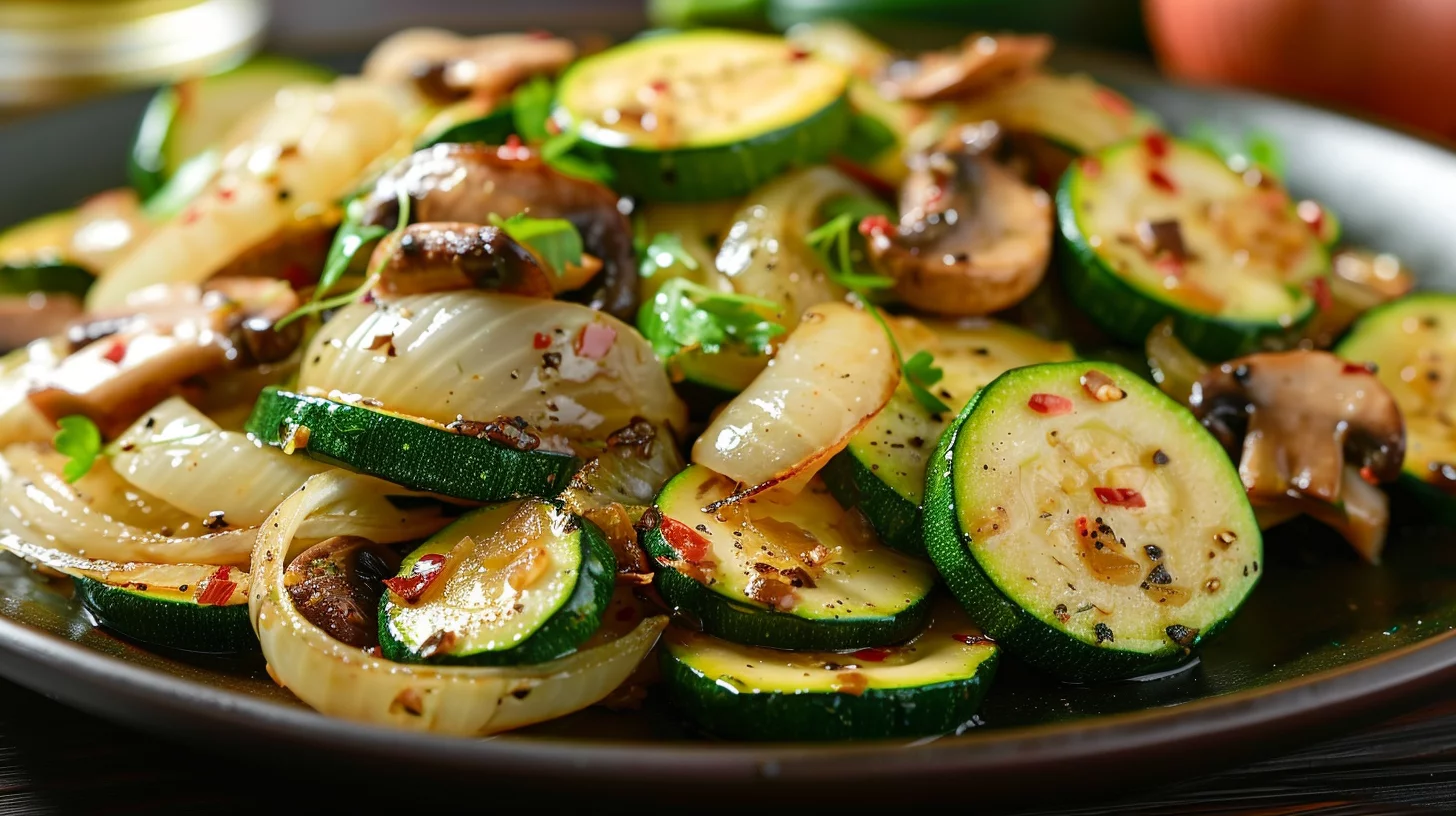 Sautéed Zucchini Mushrooms and Onions