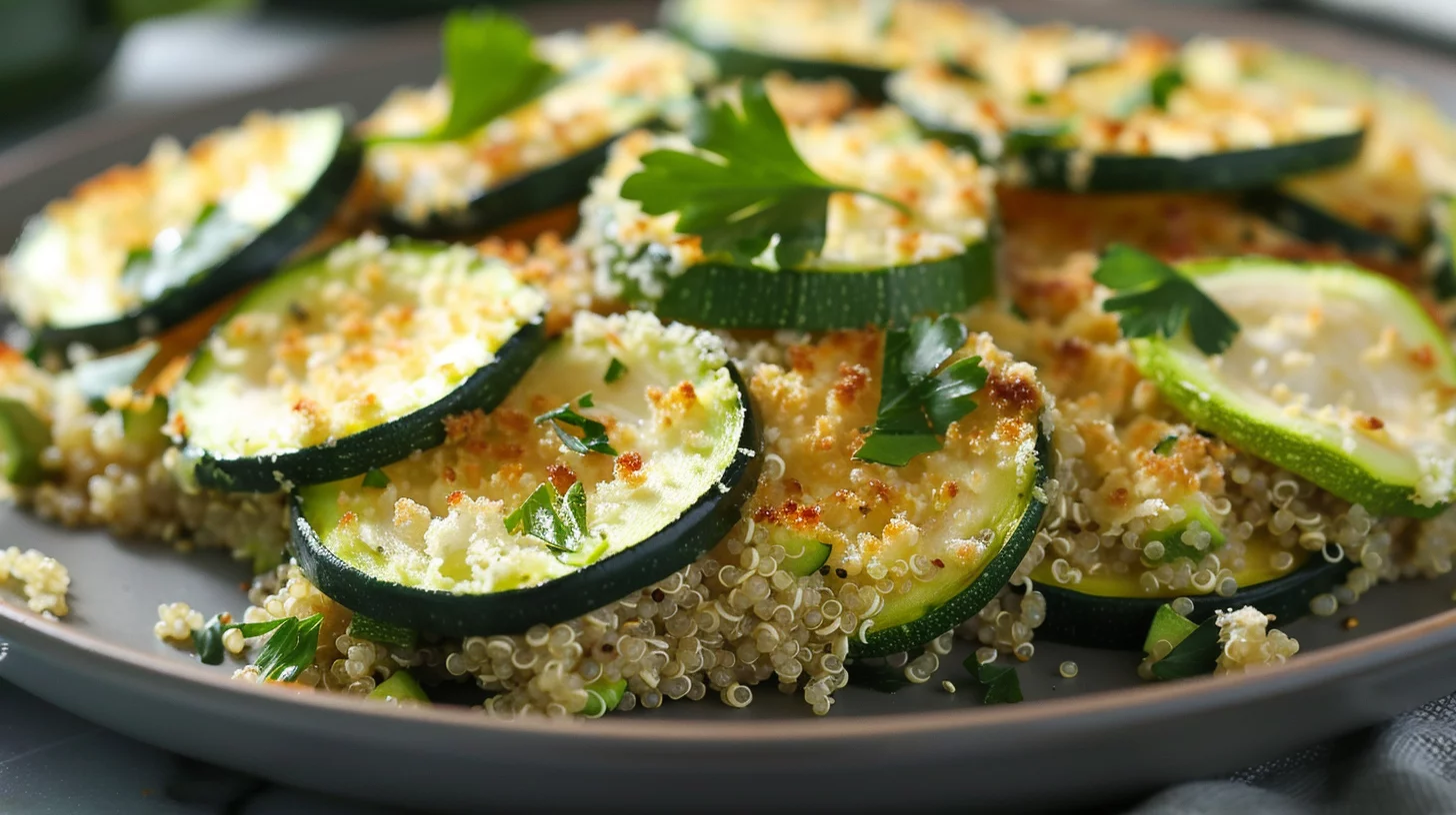 Savory Zucchini Quinoa Bake With Garlic Herb Cheese