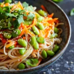 Spicy Edamame Noodle Salad With Miso Sesame Dressing
