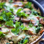 Spinach Mushroom Quinoa Skillet