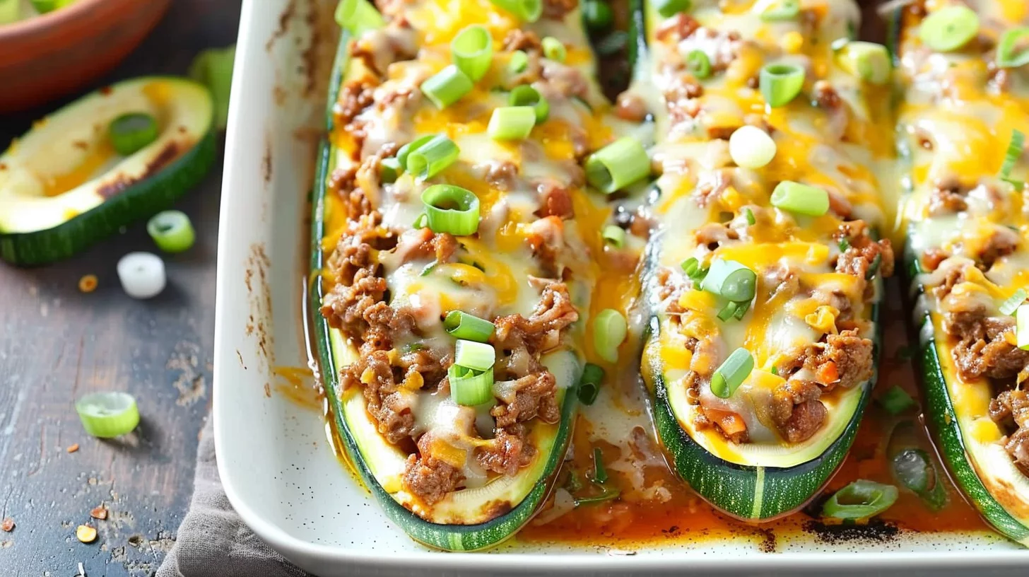 Taco Stuffed Zucchini Boats