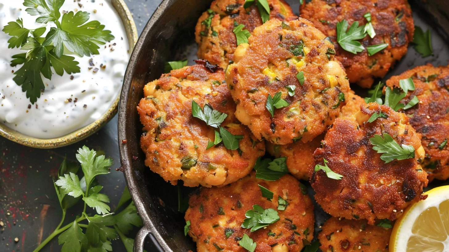 Ultimate Mediterranean Lemon Chickpea Patties With Yogurt Sauce