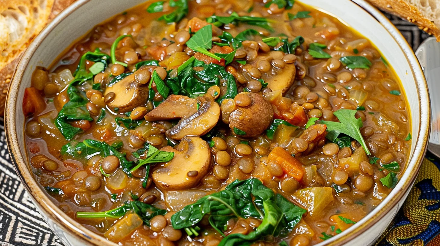 Vegan Lentil Mushroom Stew