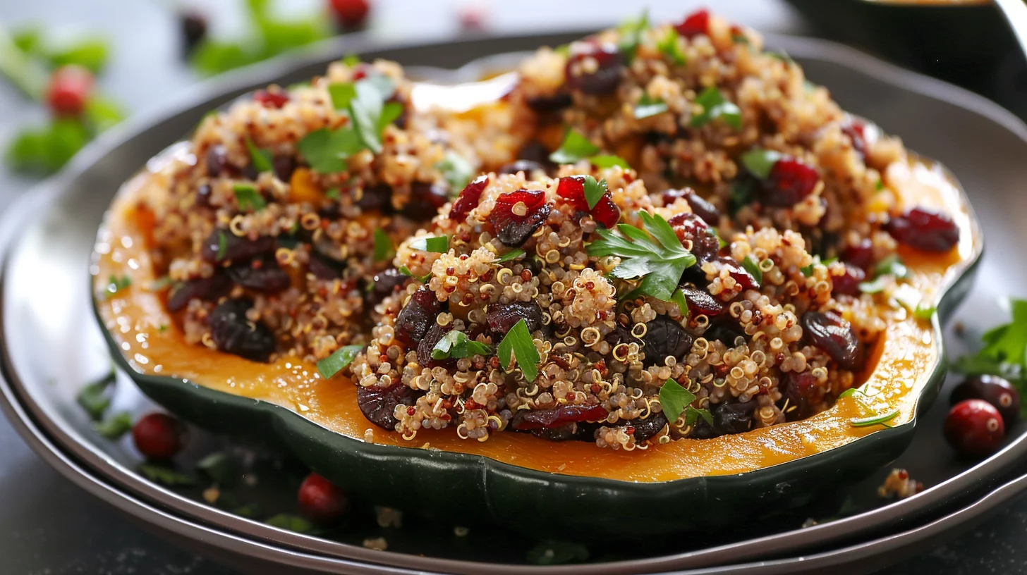 Acorn Squash Stuffed With Quinoa And Cranberries
