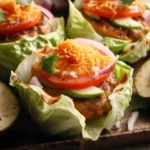 Apple Cheddar Turkey Burger Lettuce Wraps