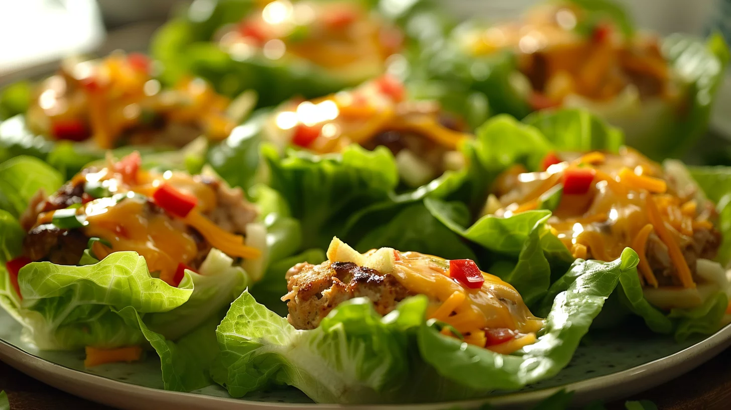 Apple Cheddar Turkey Burger Lettuce Wraps