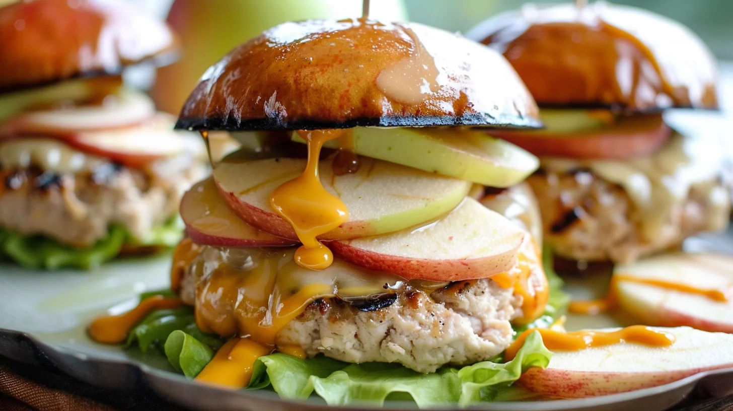 Apple Cheddar Turkey Burgers