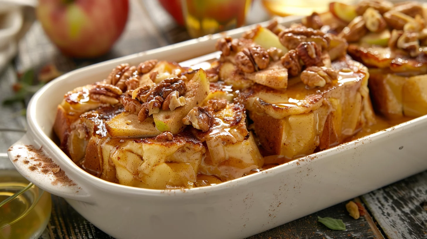 Apple Cinnamon Baked French Toast Casserole Lightened