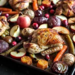 Apple Cranberry Chicken Sheet Pan Dinner