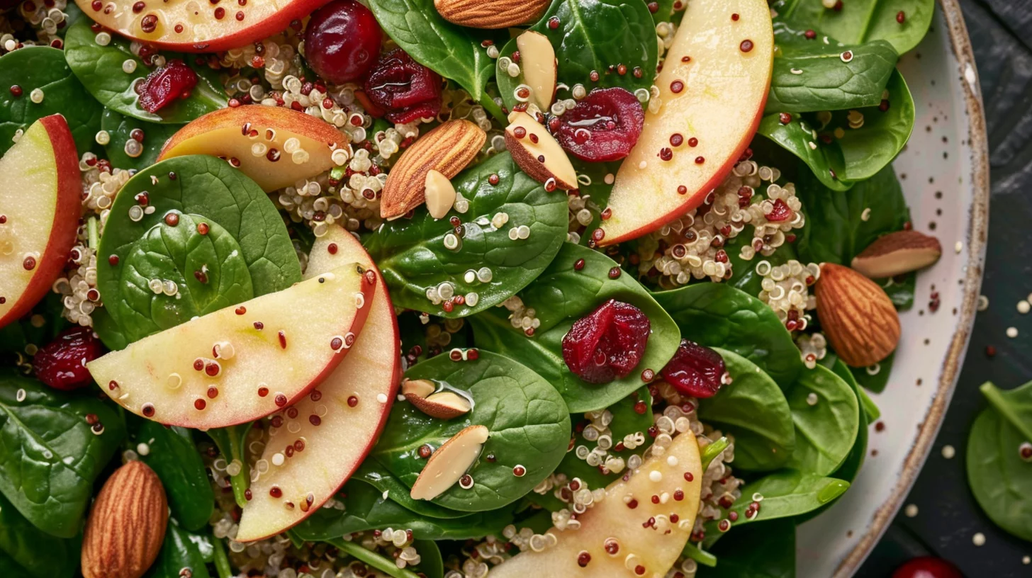 Apple Cranberry Spinach Quinoa Salad