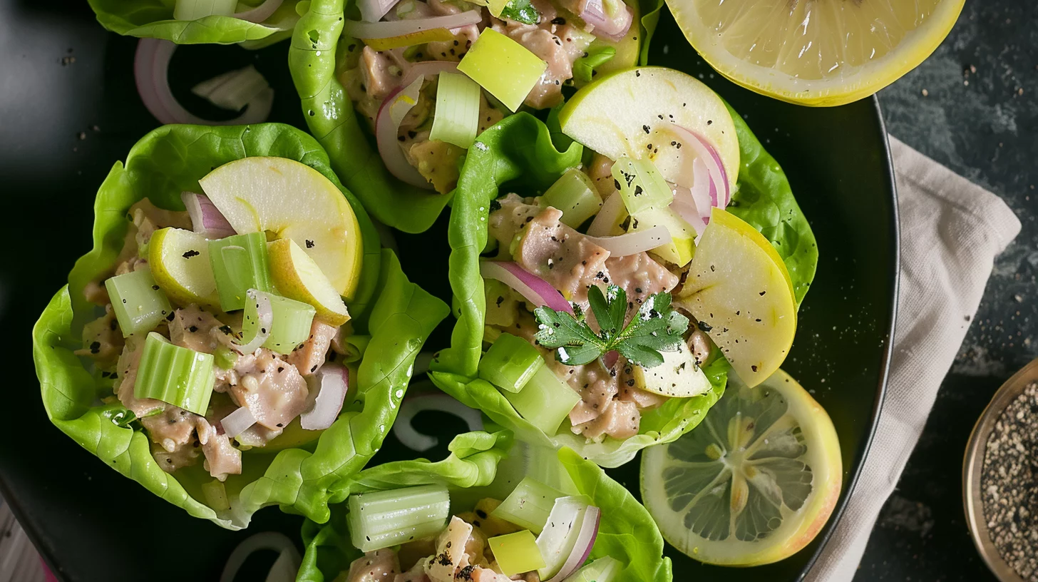 Apple Dijon Tuna Salad Lettuce Cups