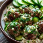 Apple Spinach Feta Turkey Meatball Bowls