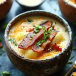 Baked Potato Soup With Cheddar and Bacon Recipe