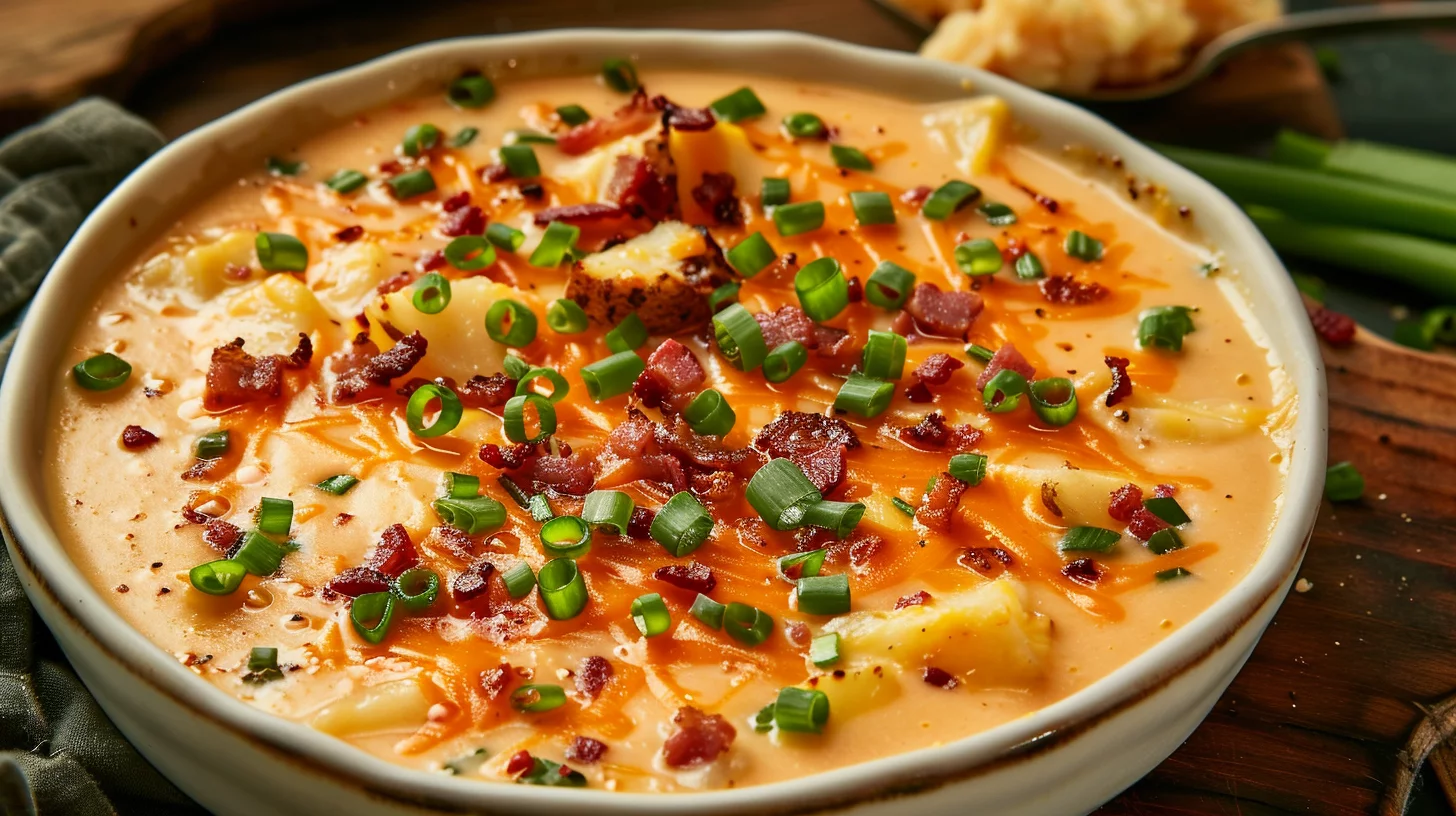 Baked Potato Soup With Cheddar and Bacon Recipe