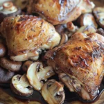 Balsamic Roasted Mushroom And Chicken Thighs