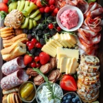 Brunch Charcuterie Board With Pastries and Fruit