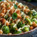 Brussels Sprouts Caesar With Crispy Chickpeas