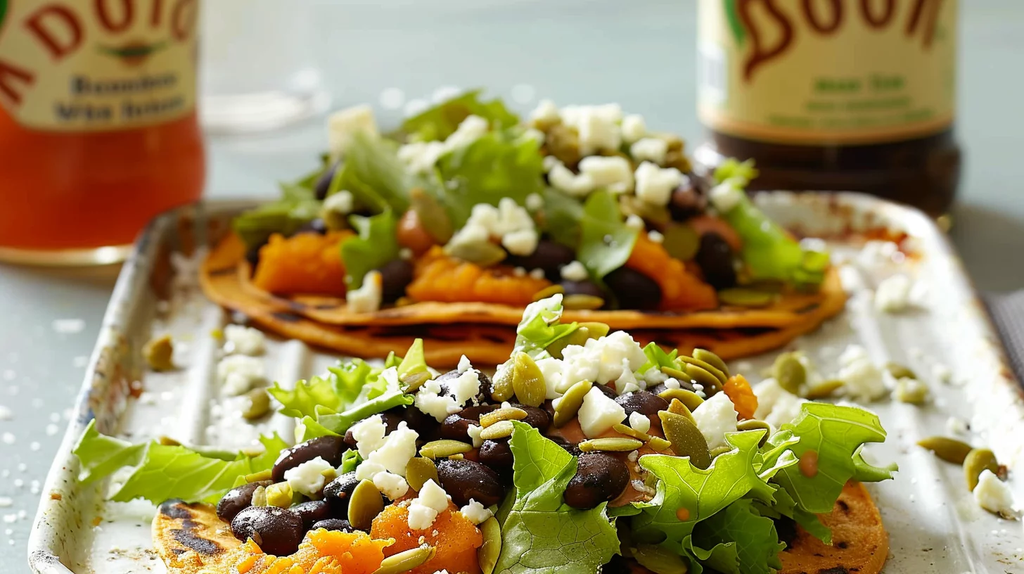 Butternut Squash And Black Bean Tostadas