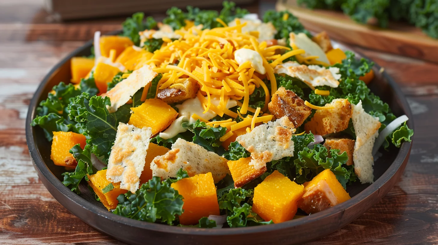 Butternut Squash And Kale Caesar Salad