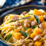 Butternut Squash And Sage Turkey Sausage Pasta
