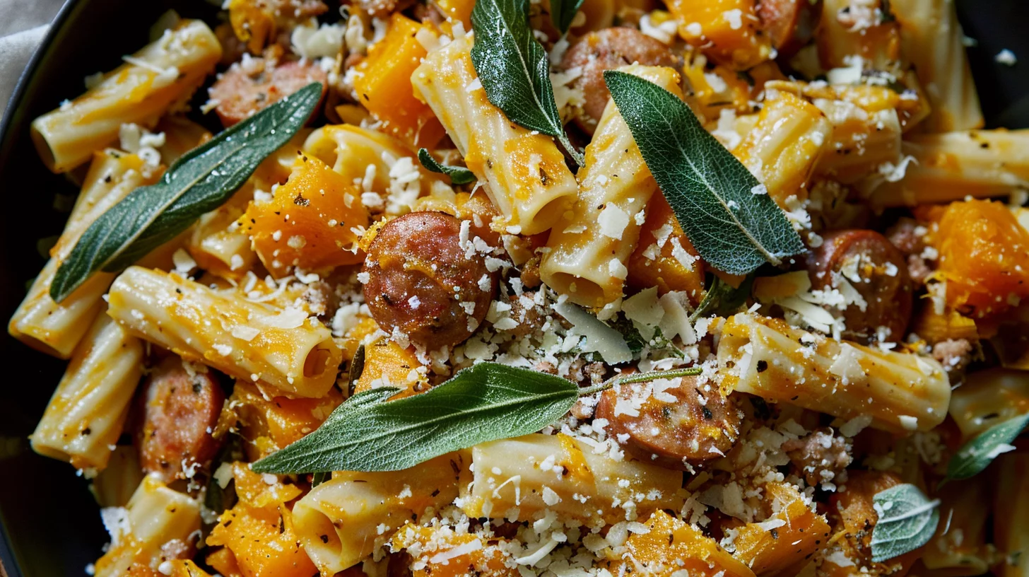 Butternut Squash And Sage Turkey Sausage Pasta