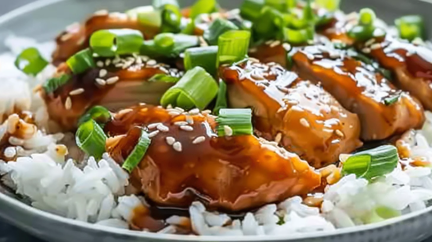 Caramelised Soy Chicken In Garlic Ginger Broth With Rice
