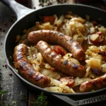 Chicken And Apple Sausage Skillet With Cabbage
