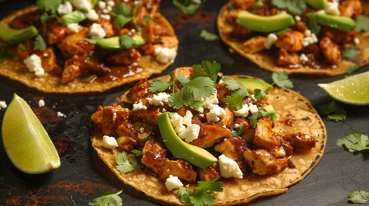 Chicken And Pumpkin Mole Tostadas