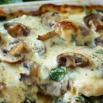Chicken Spinach and Mushroom Low Carb Oven Dish