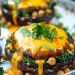 Chickpea And Spinach Stuffed Portobellos