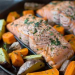 Cider Roasted Salmon And Root Veggies