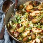 Cinnamon Roasted Apple Brussels Slaw