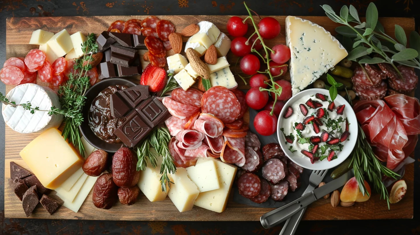 Cozy Winter Charcuterie Board With Warm Dips
