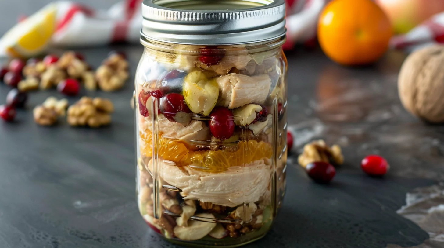 Cranberry Orange Chicken Salad Mason Jars